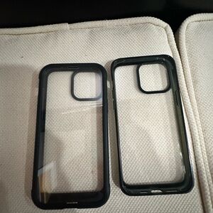Lot of 2 Black Phone Cases for iPhone 13 Pro Max with screen and camera covers